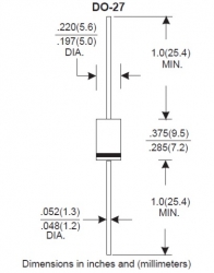 Schottky dioda 1N5822  40V, 3A DO27