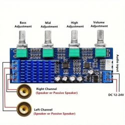 Zesilovač 2x50W s třípásmovými korekcemi